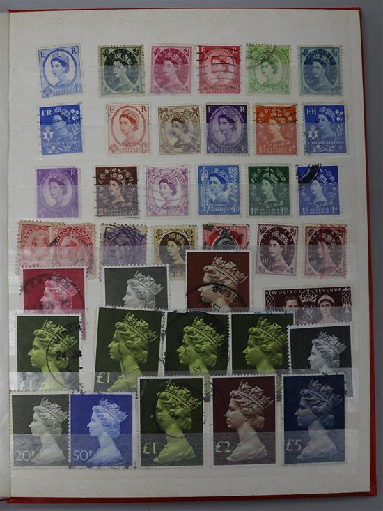 Five albums of world stamps and Chinese bank notes,